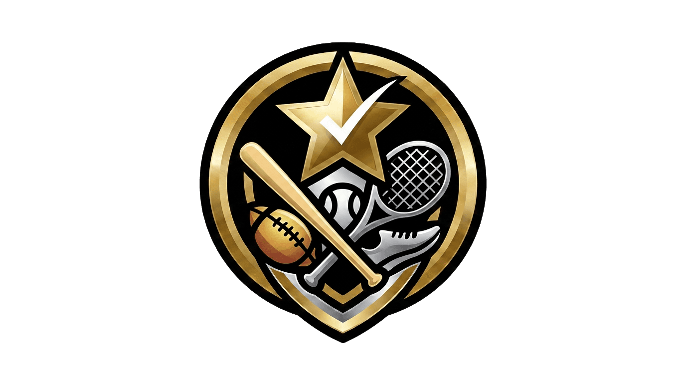 AllGearNoGame logo — gold and silver sports-gear crest